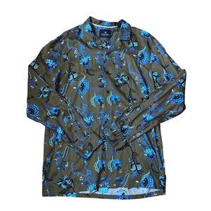 Scotch & Soda Mens Floral Long Sleeve Shirt XL Green/Blue Icarly ! spencer